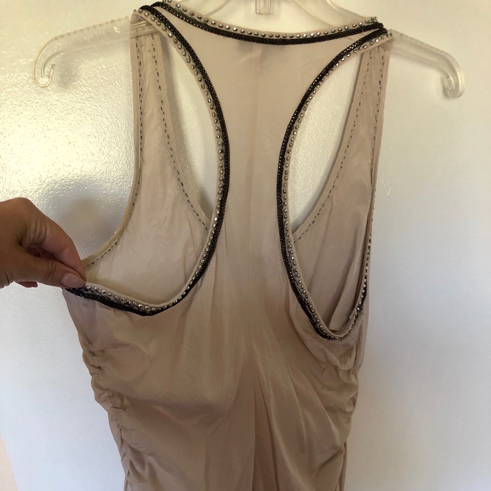 bebe Beige Embellished Racerback Tank - Picture 4 of 6